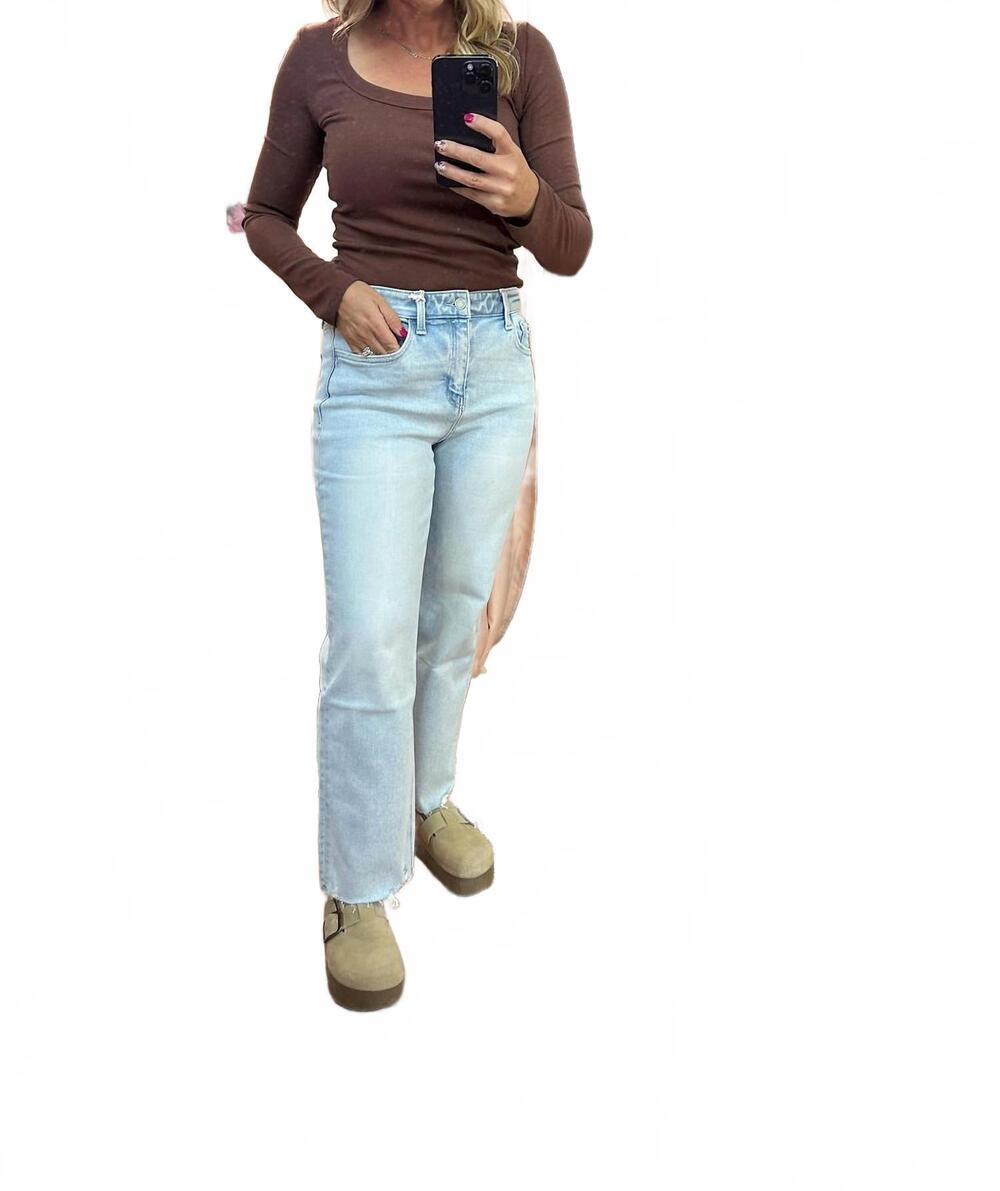 NEW LOVERVET high rise slim wide jeans in light wash